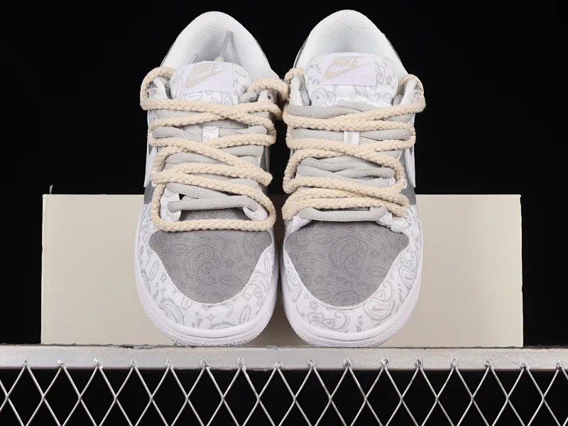All categories Nk SB Dunk series Nk SB Dunk Low low-top sneakers Nk Dunk Low ESS reverse cashew flower customized version of deconstructed strap casual sneakers DJ9955-100